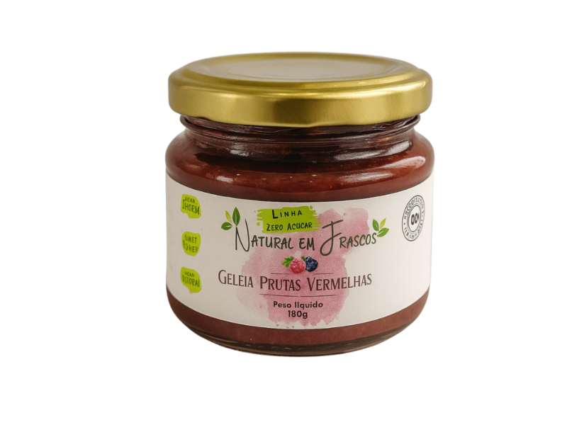 Geleia de frutas vermelhas zero açúcar